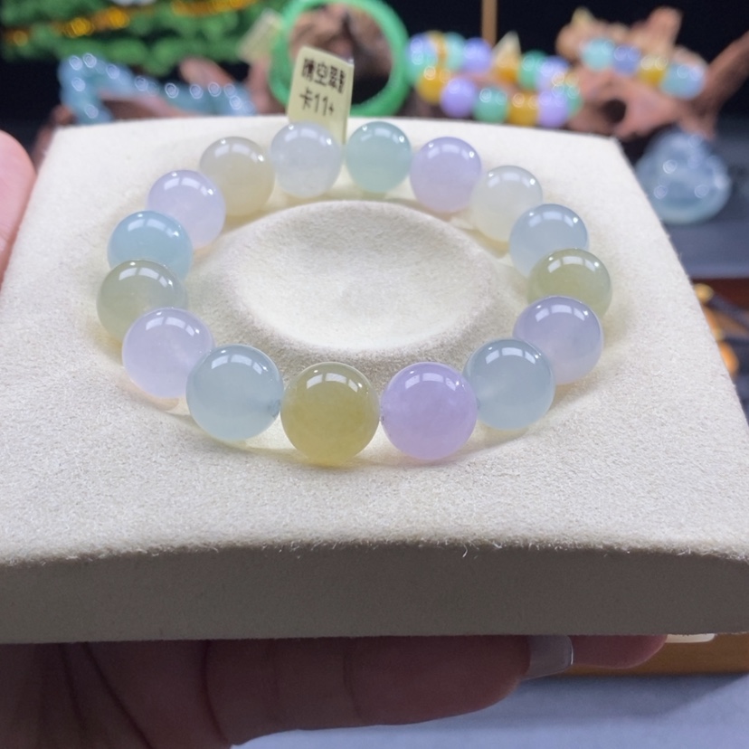 【闪购商品】翡翠手串未镶嵌冰鲜马卡龙手串卡11+