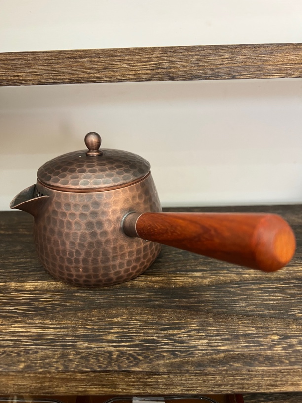 （银盛铜器）大西北罐罐茶壶400毫升纯手工加厚紫铜侧把锤纹煮茶壶