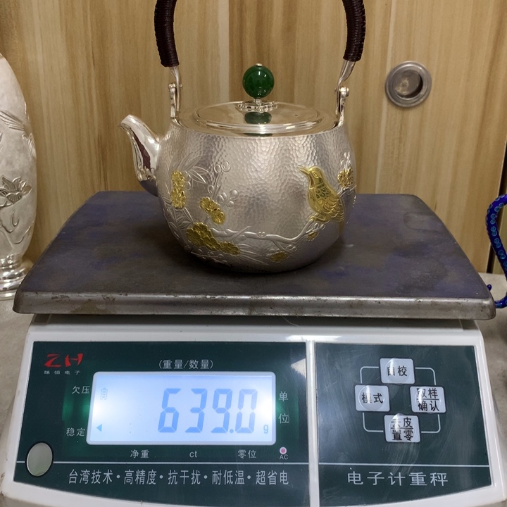 足银999喜上眉梢图烧水壶800容量