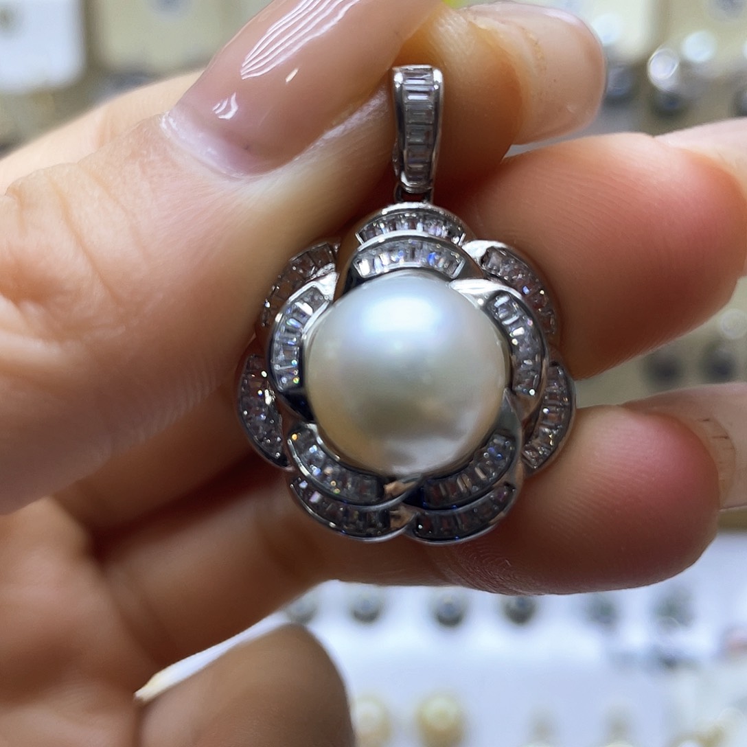 海水珍珠颈饰银S925镶嵌