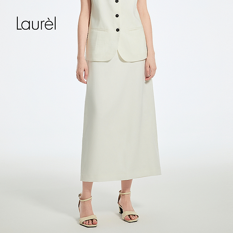 Laurel劳芮25秋新款高腰直筒半裙LWD371Q00800