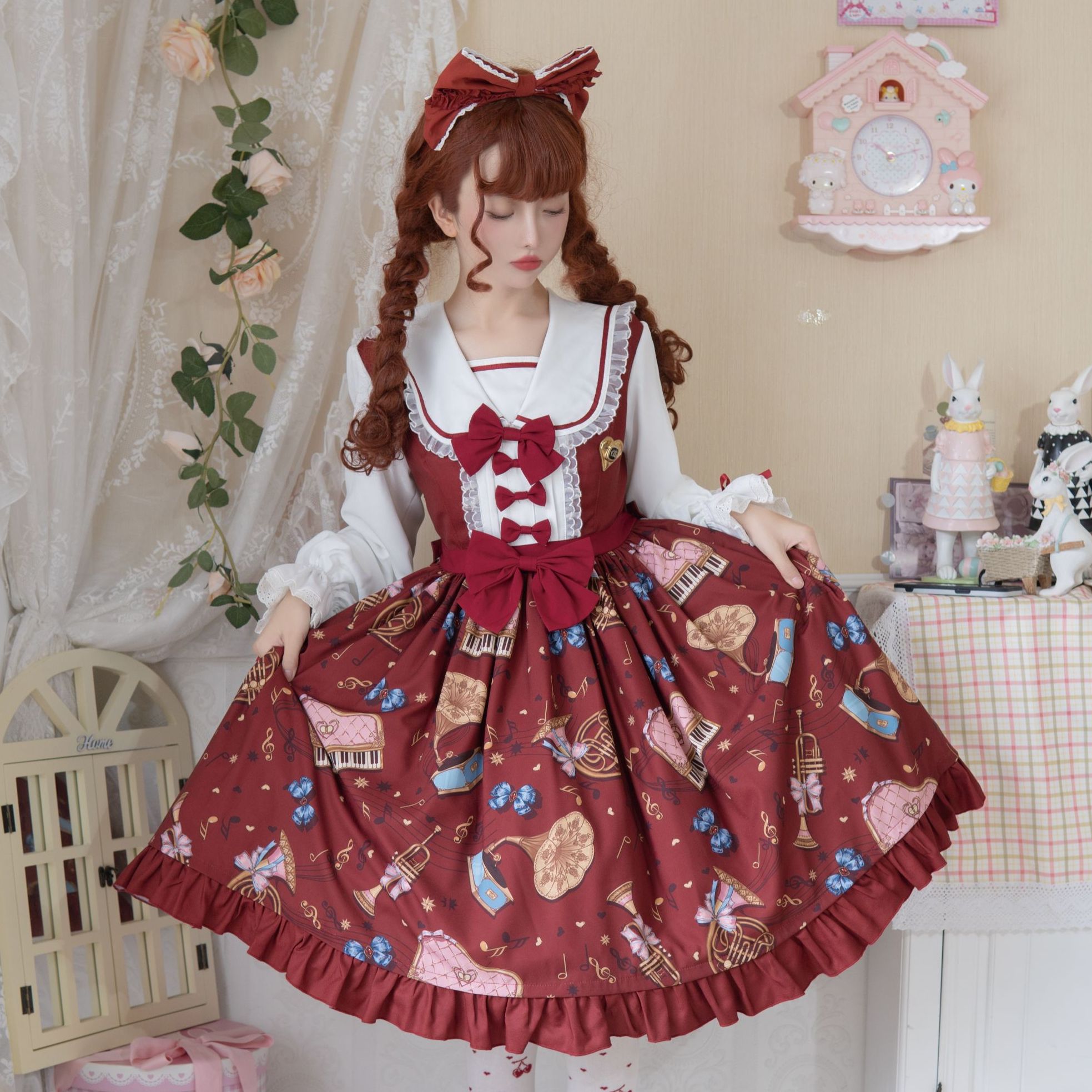 【熊熊乐团】豹了个猫原创设计复古英伦风op可爱优雅连衣裙洛丽塔裙