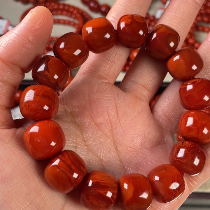 南红玛瑙手链未镶嵌测**试