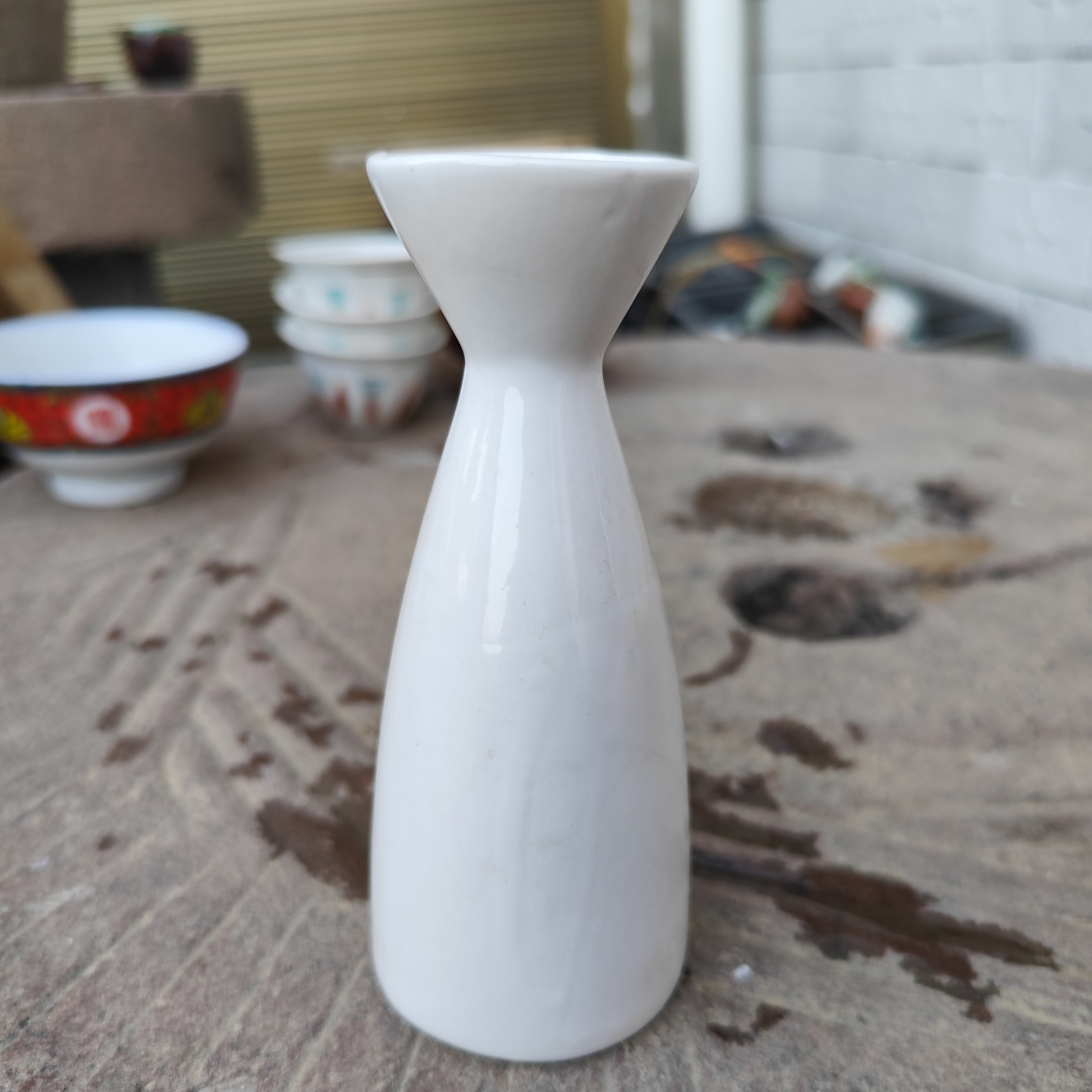 70年代白瓷温酒壶库存，老物件粗糙，但是没有磕碰，库存没用过的，