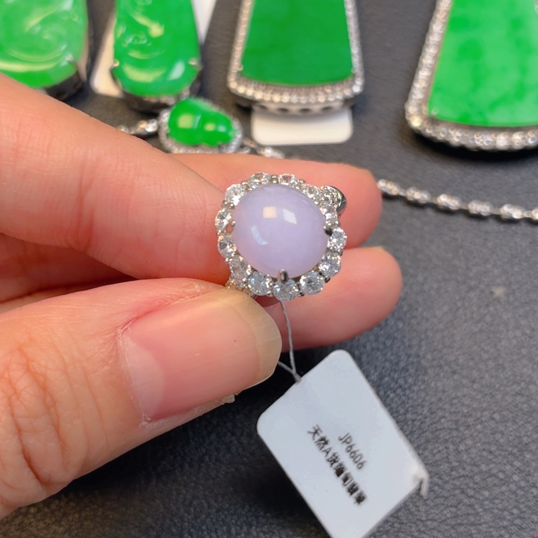 翡翠银S925镶嵌吊坠(不含链)戒指