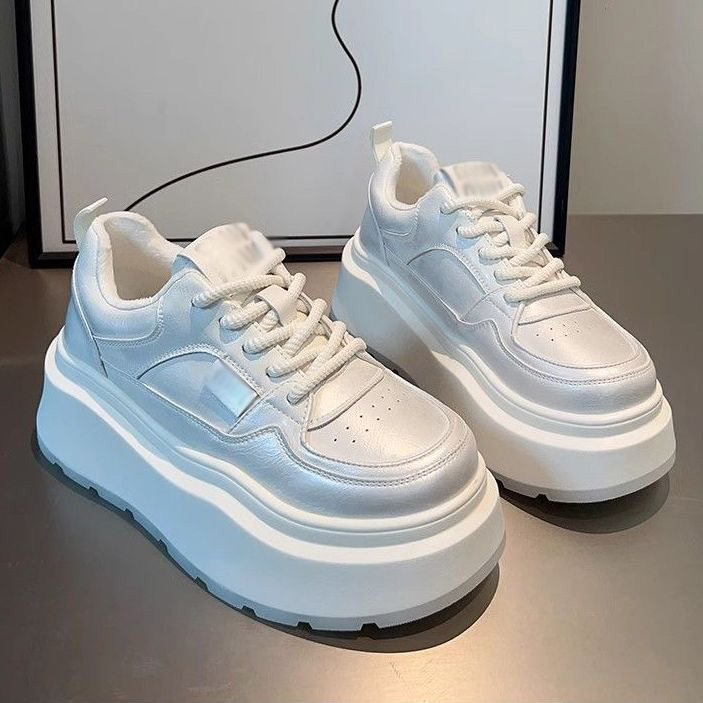 欧货爆款小白鞋女2025春季新款百搭厚底增高运动休闲板鞋松糕单鞋