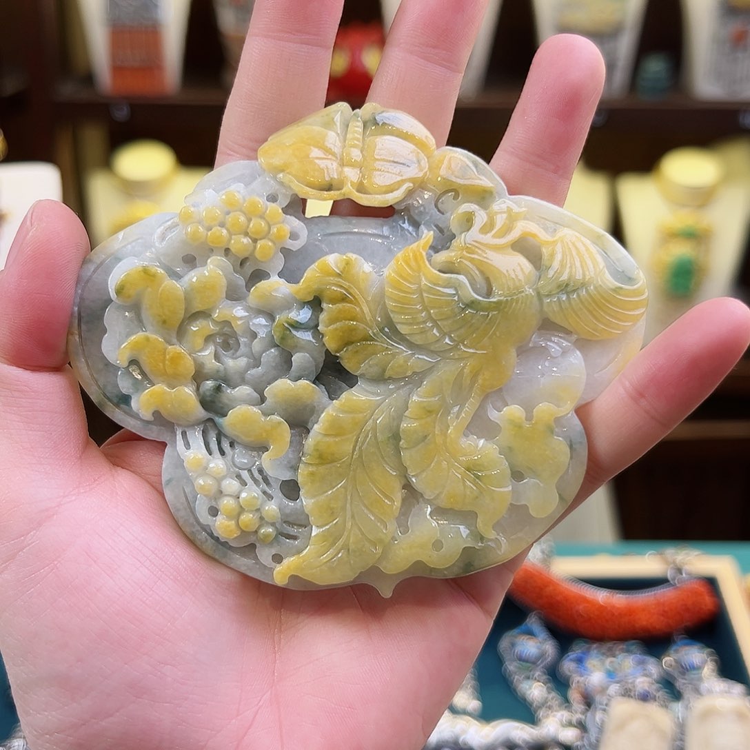 翡翠吊坠(不含链)银S925镶嵌吊坠