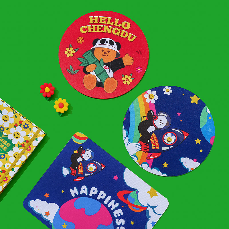 【成都限定】熊猫造型多巴胺配色鼠标垫创意礼品