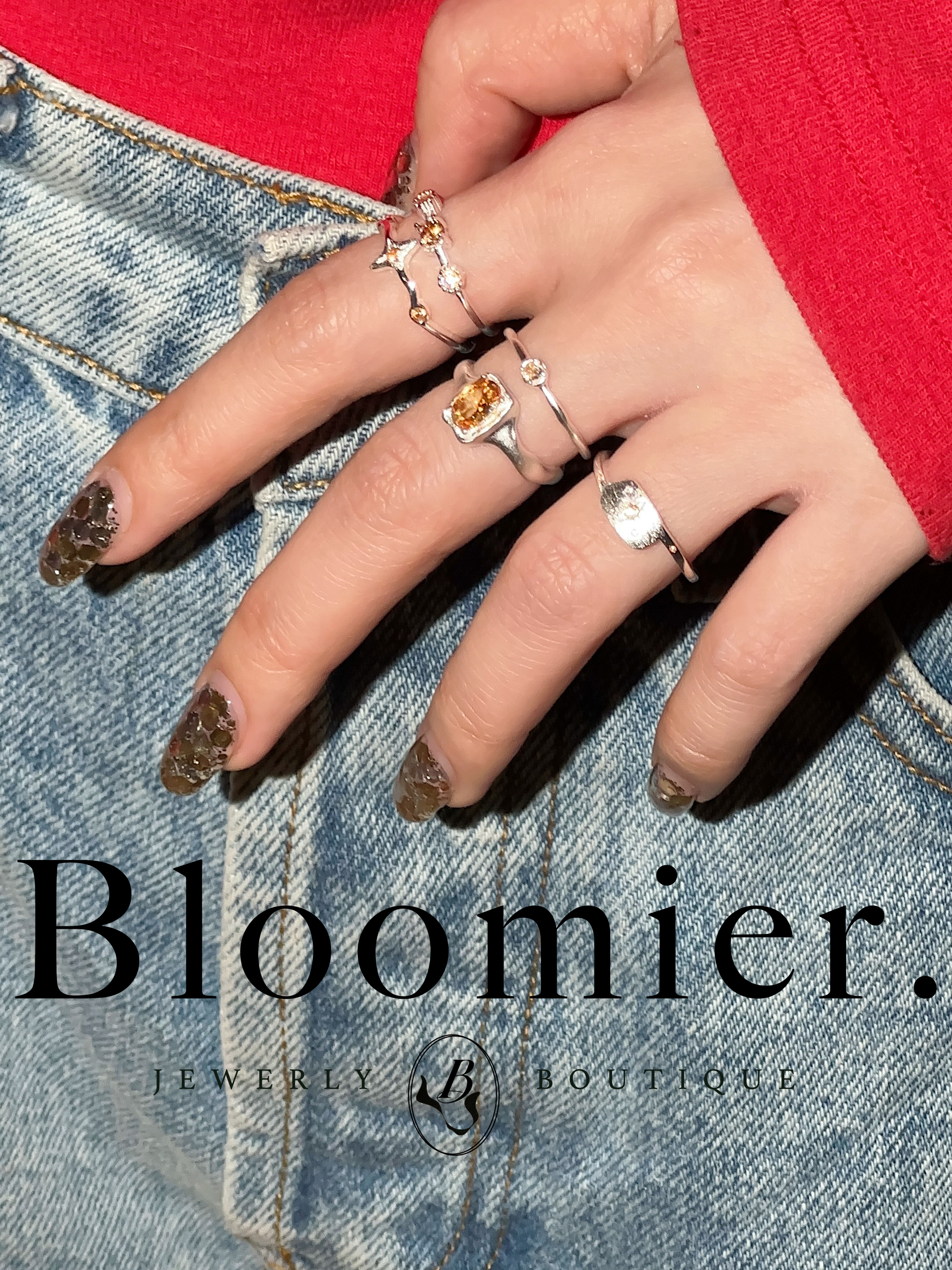 925银戒指 【Bloomier】S925纯银 星芒盾牌肌理感戒指 开口可调节