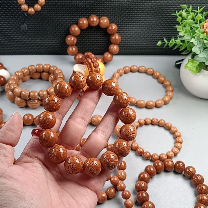 桃核手串铁籽密纹红魔16