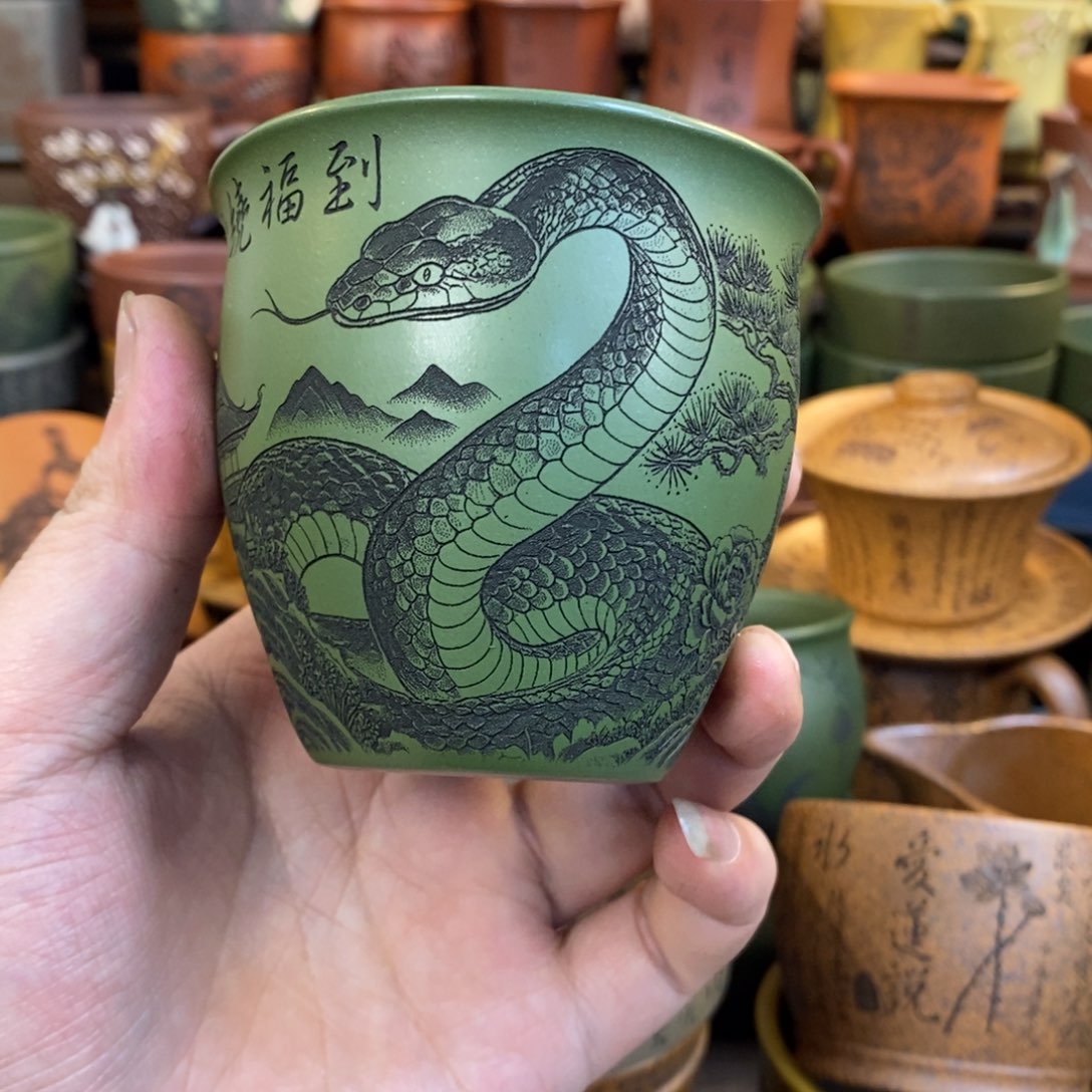 紫砂杯子宜兴全手工紫砂杯