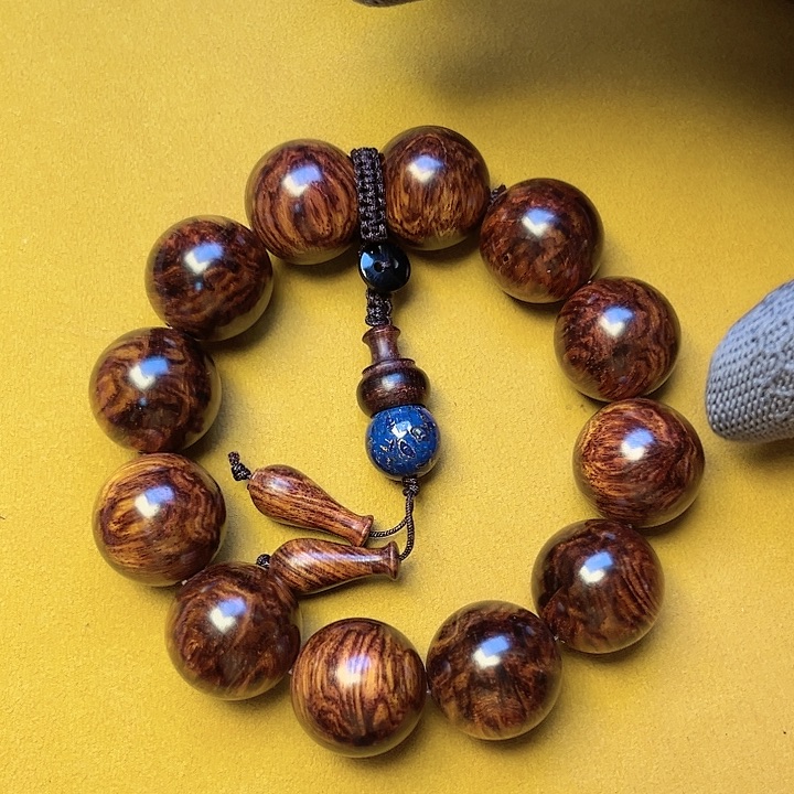 黄花梨/降香黄檀手串/手链2.0油梨老料妖孽花纹高货手串