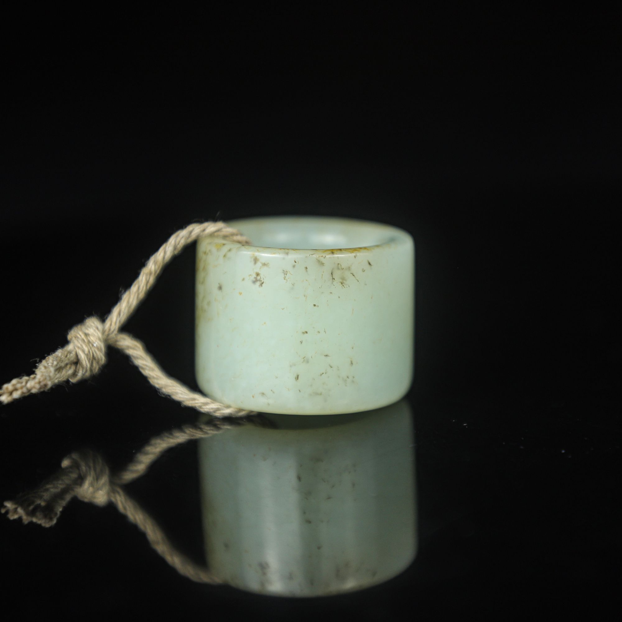 TCWWA09519清晚和田白玉素面扳指