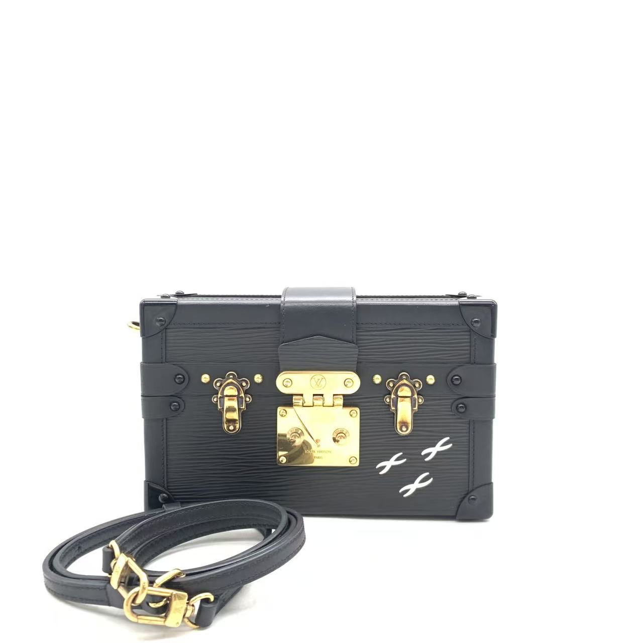 99新 LouisVuitton/路易威登 【安则专属】黑色水波纹硬盒子斜挎包