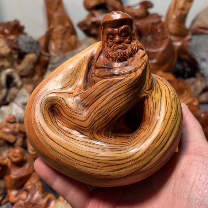 顺***缘柏木达到摩纹理小摆件