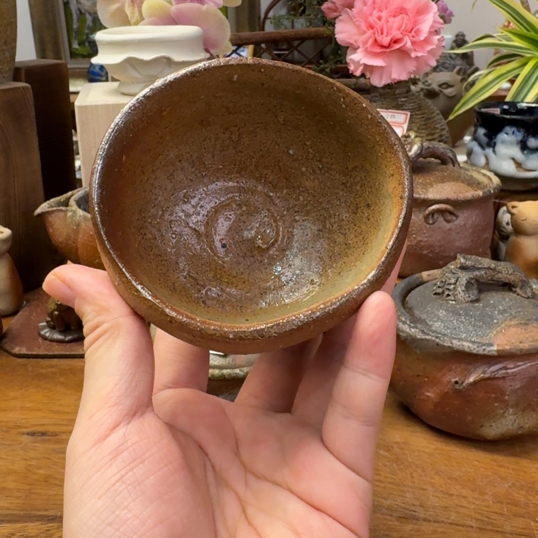 青***桑末石泰节备前烧贝壳杯福利一口价