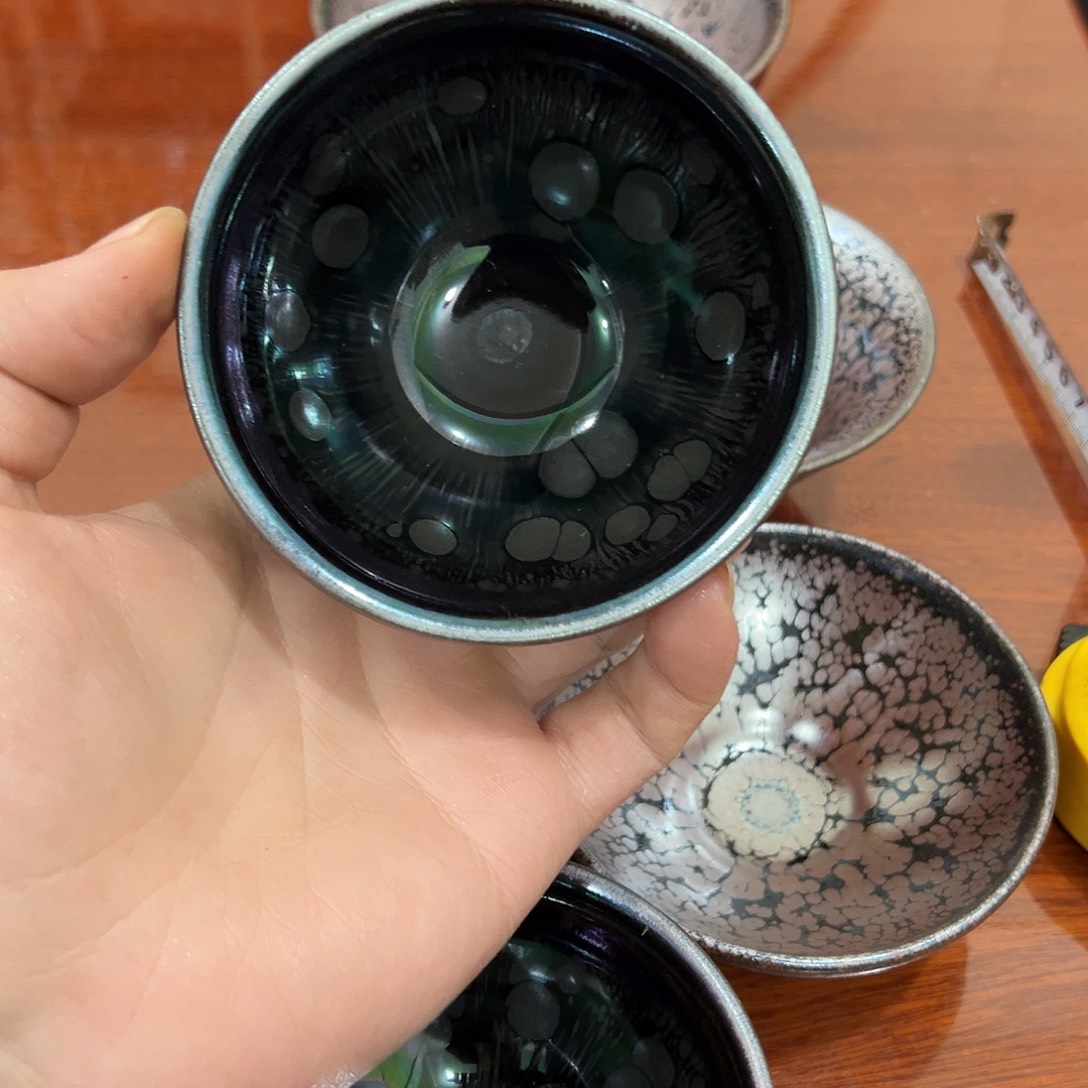 左***薄茶盏燚盏曜彩碳化黑核