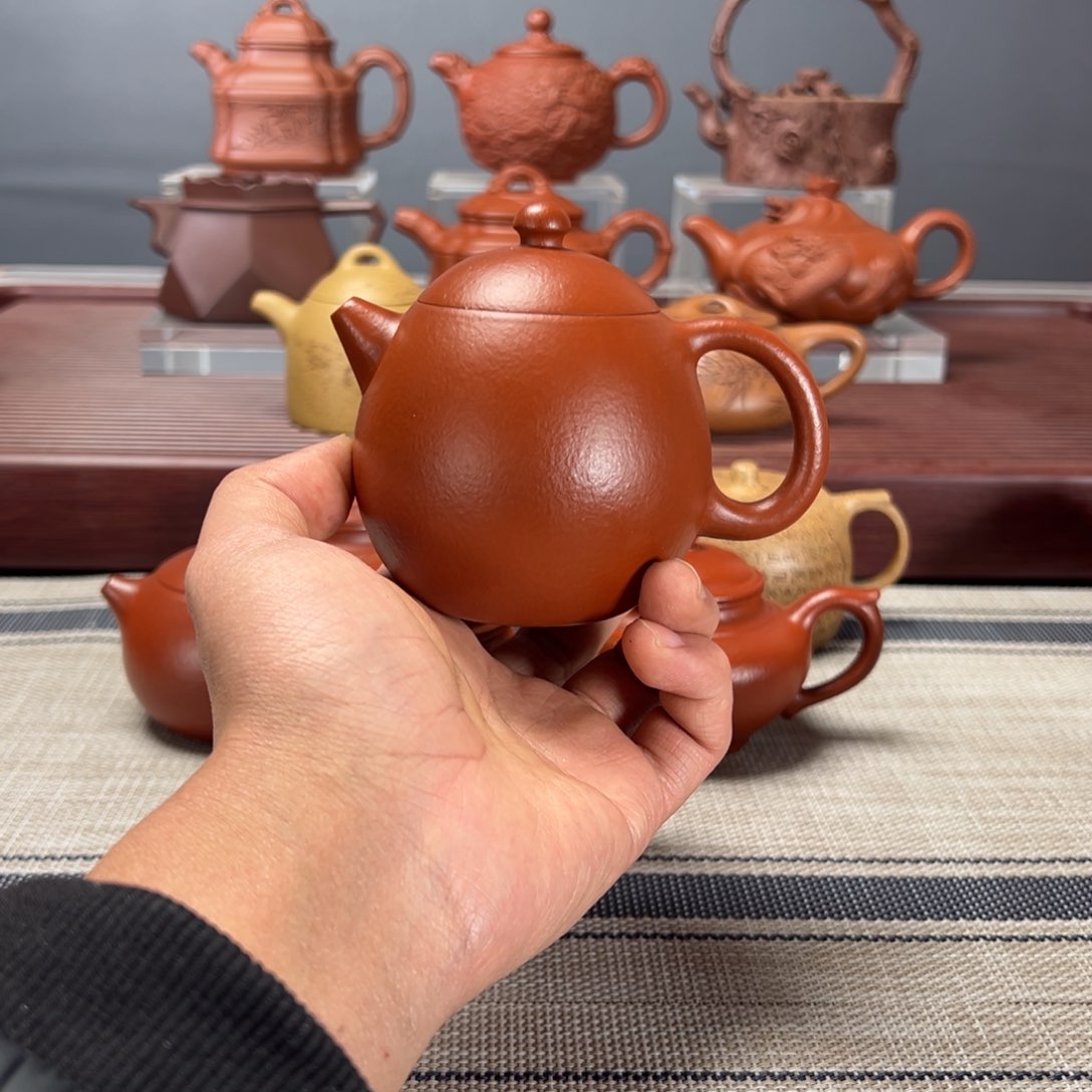 紫砂茶壶财*…龙蛋200CC朱泥