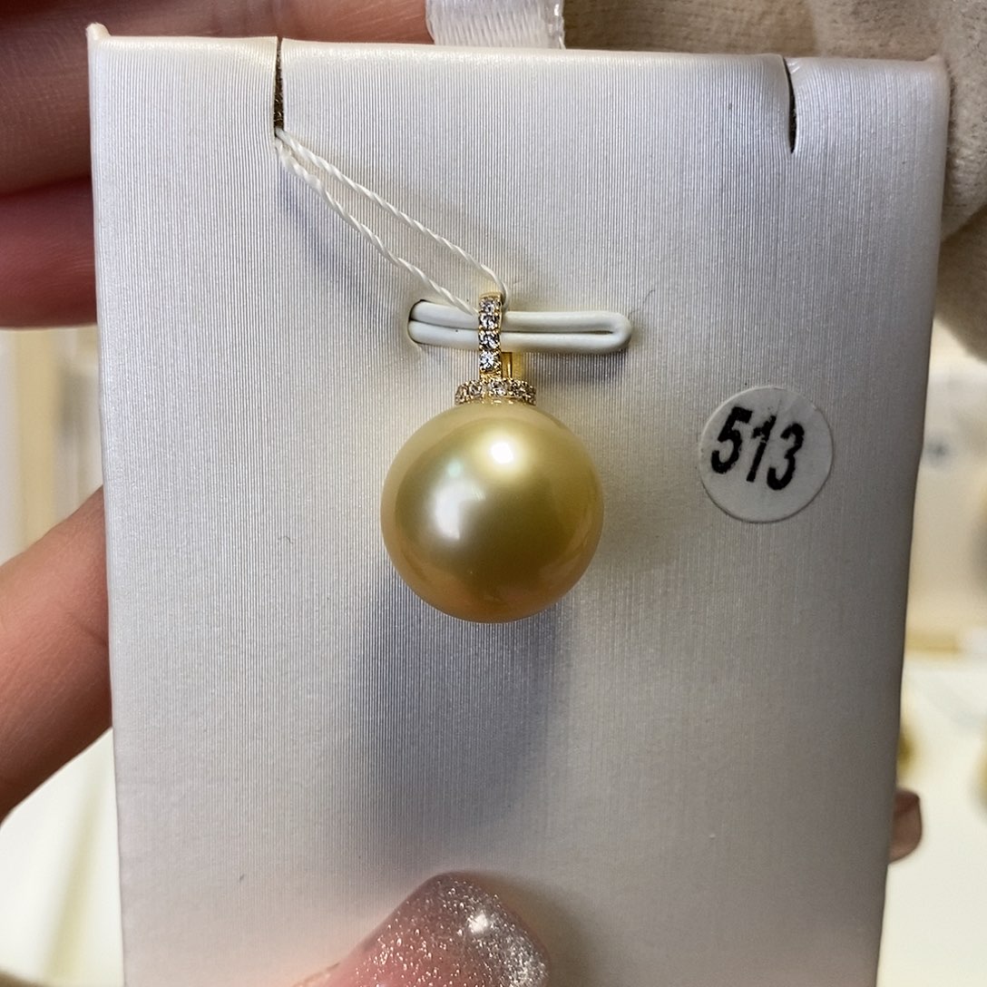 海水珍珠吊坠(不含链)18K金镶嵌