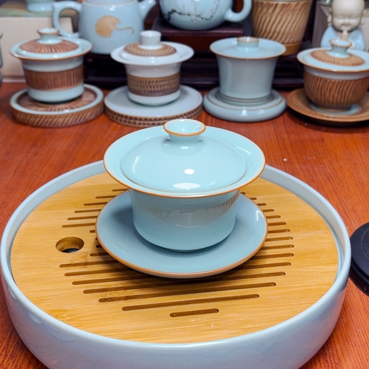 【闪购商品】天青单壶，盖碗，二级价，奎奎