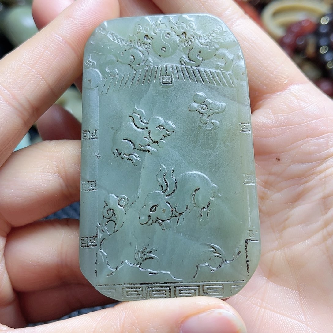白玉菩提吊坠摆件