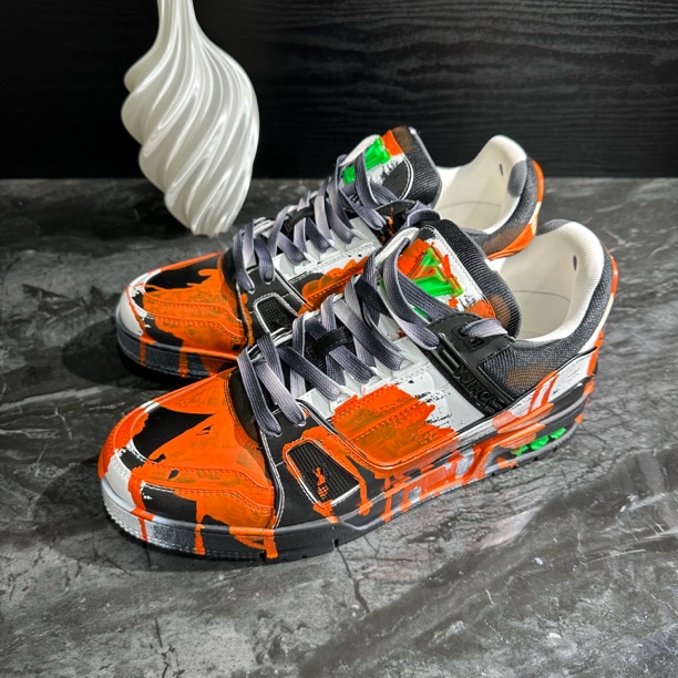 99新 LouisVuitton/路易威登 40.5码/准新 周轶伦限定Trainer板鞋