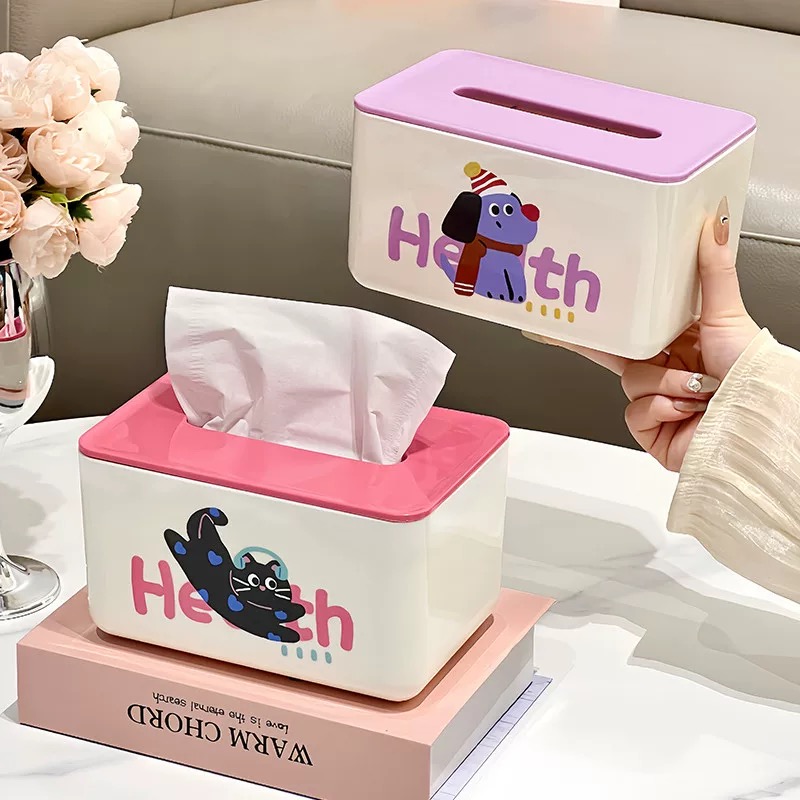 多巴胺色彩纸巾盒创意客厅茶几弹簧抽纸盒桌面摆件餐巾纸收纳盒
