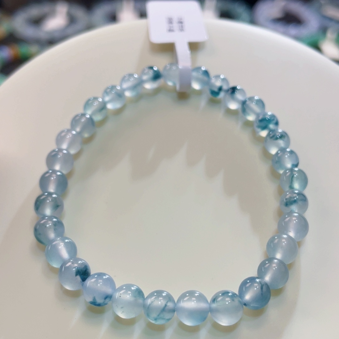 未镶嵌手链翡翠清爽灵动蓝花