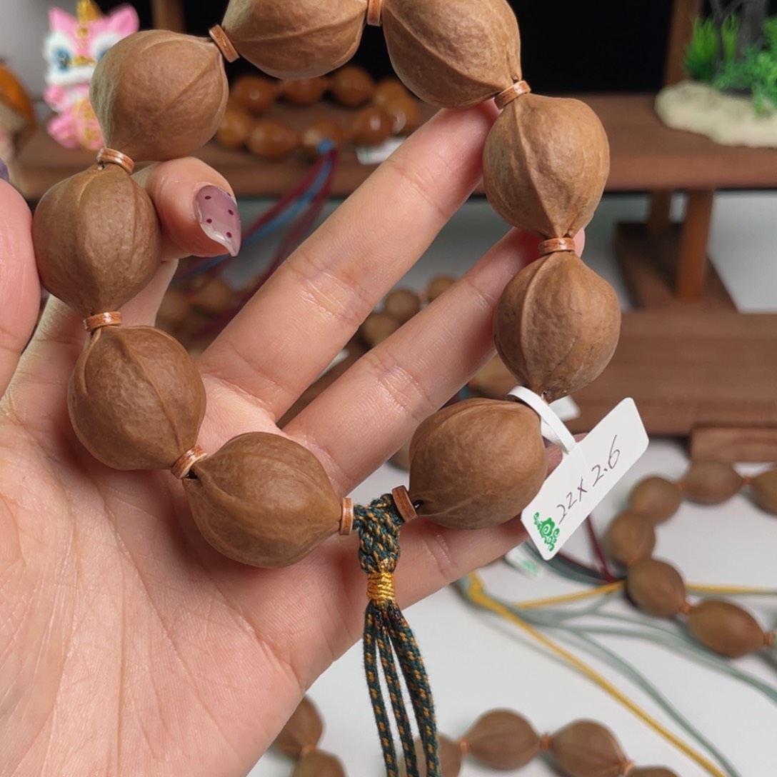 手串橄榄核浩**洋原生态22/26梅林铁核素串