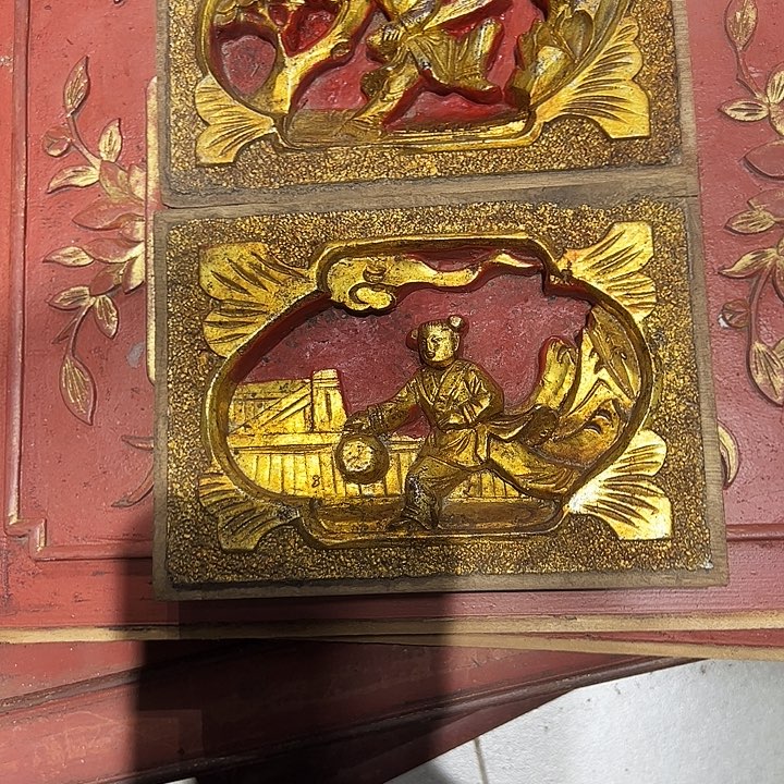 和*鸟木雕人物一对