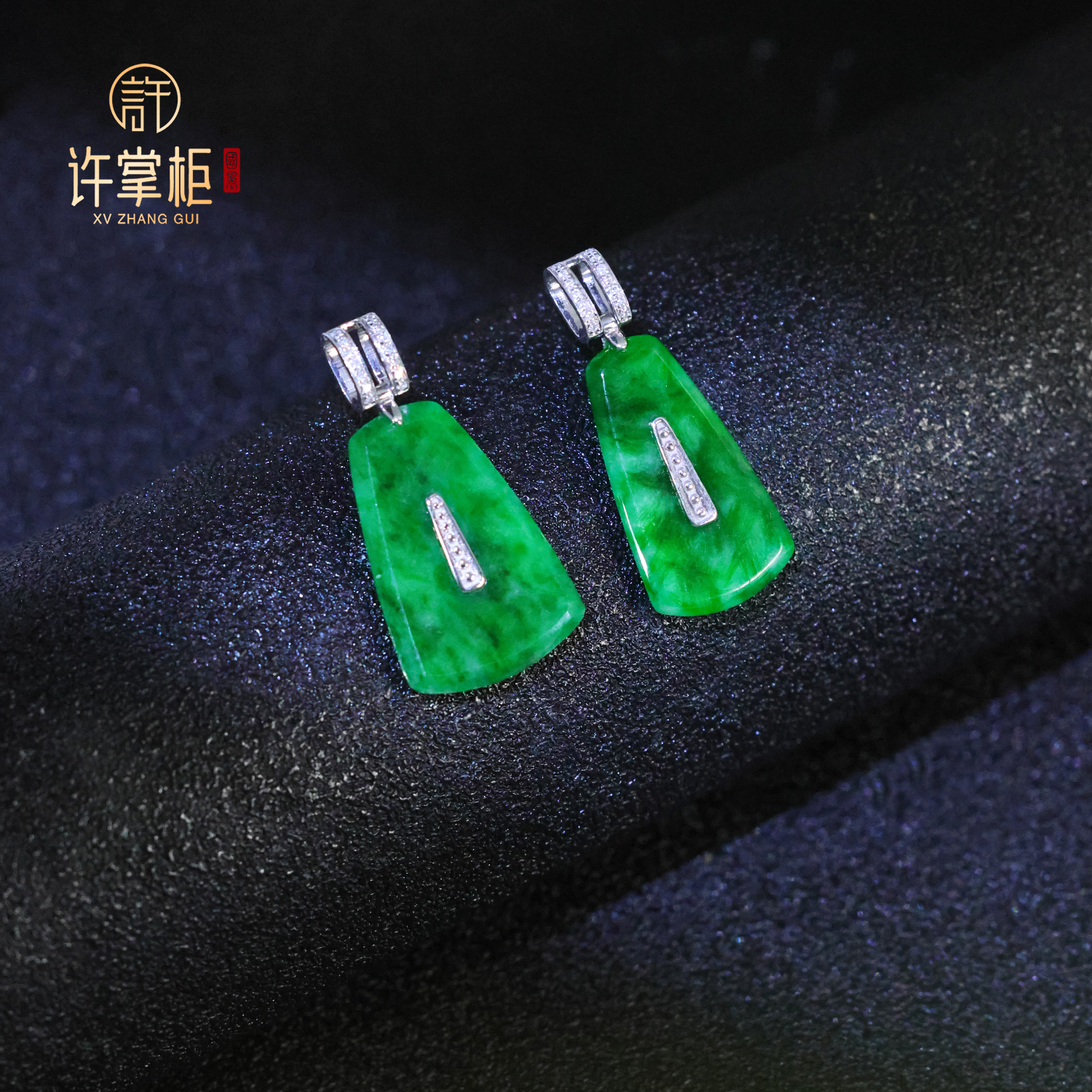 许掌柜｜18K金翡翠吊坠天然缅甸翡翠A原创福贝方扣单个随机发货