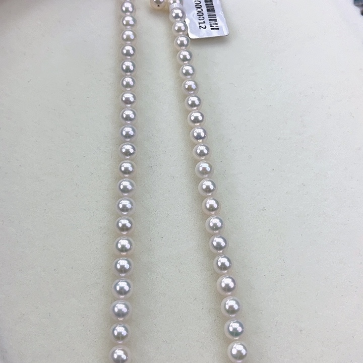 淡水珍珠颈饰银S925镶嵌卡6-7极光炫彩银蓝青高品毕业级