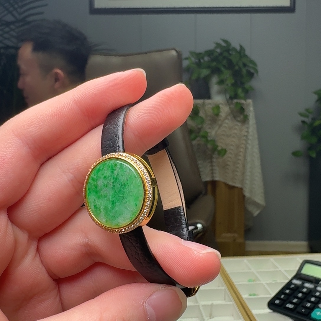 翡翠银S925镶嵌吊坠(赠链)天然