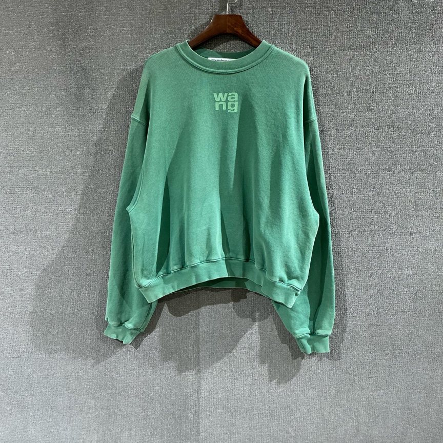 95新 ALEXANDER WANG 亚历山大王（pm）字母印花绿色卫衣 s码/2048