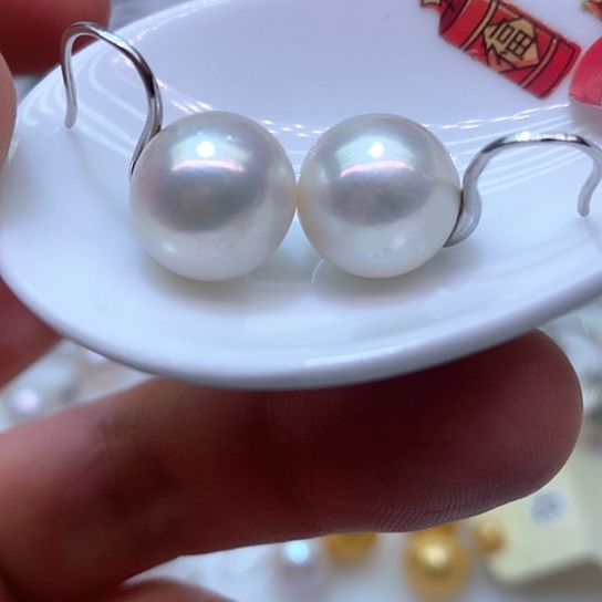 淡水珍珠耳饰银S925镶嵌
