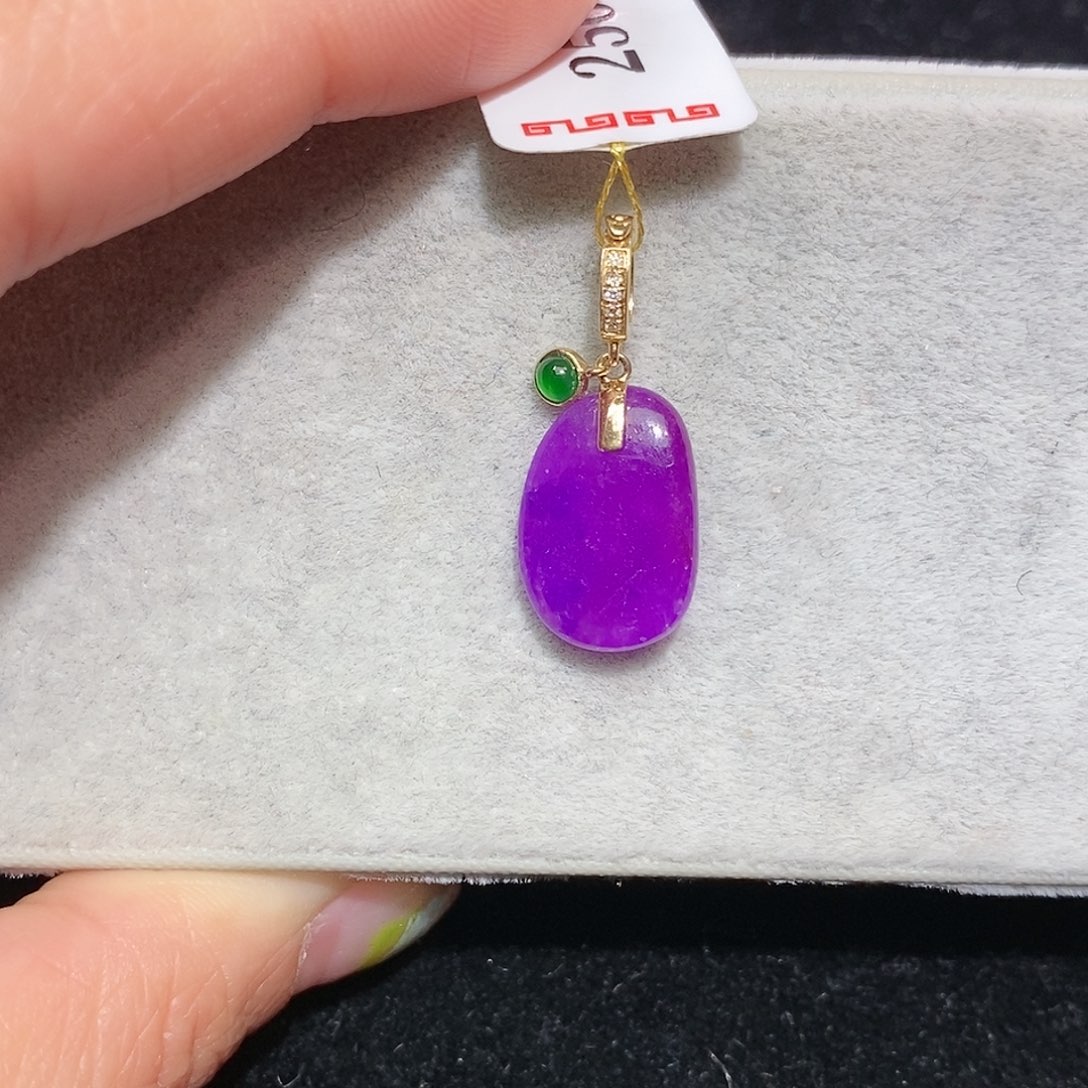 苏纪石（舒俱来）18K金镶嵌吊坠(不含链)