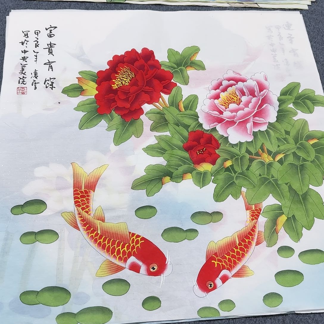 国画尺寸70X70手绘作品