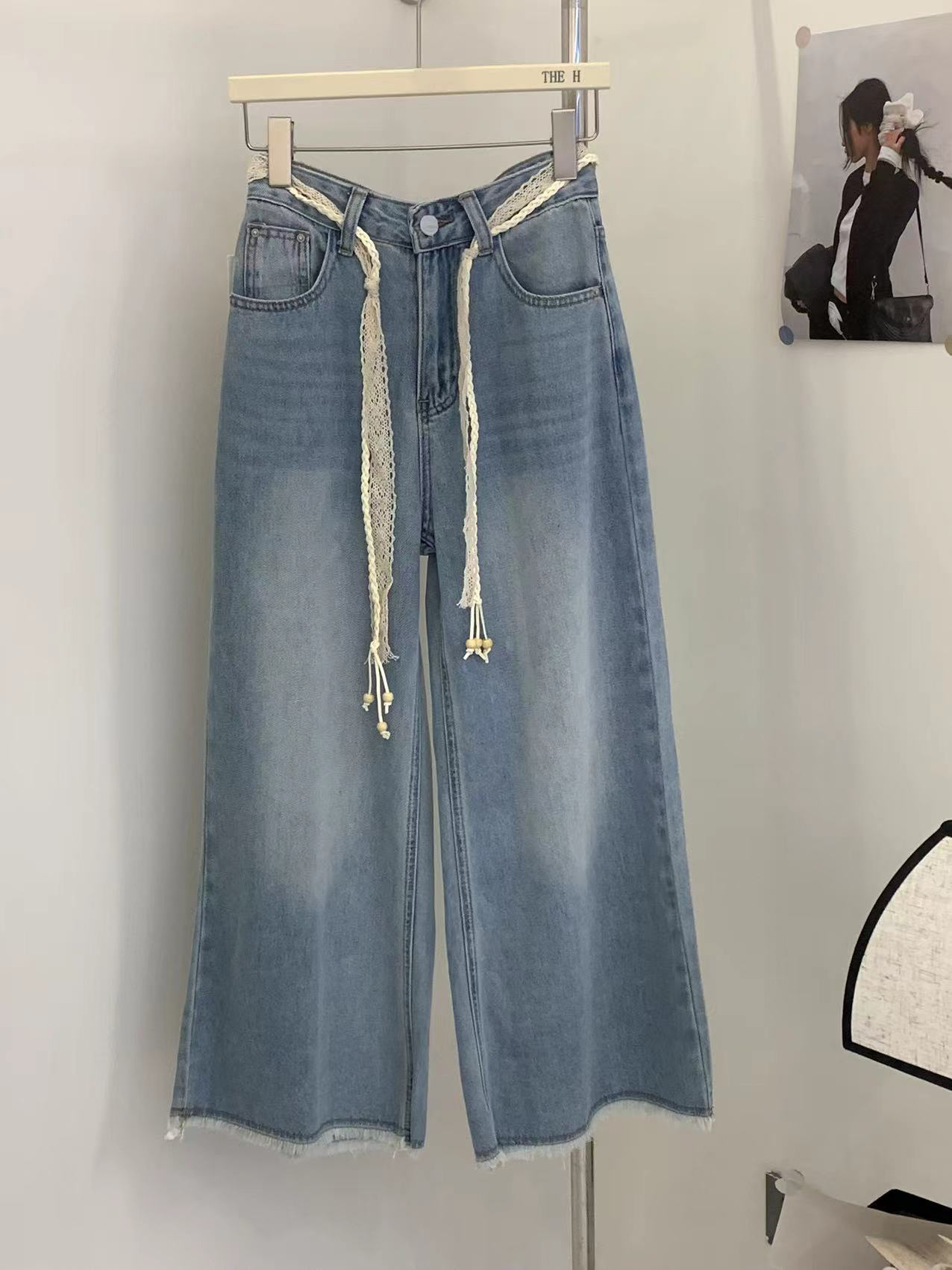 7349女装韩版时尚百搭牛仔裤