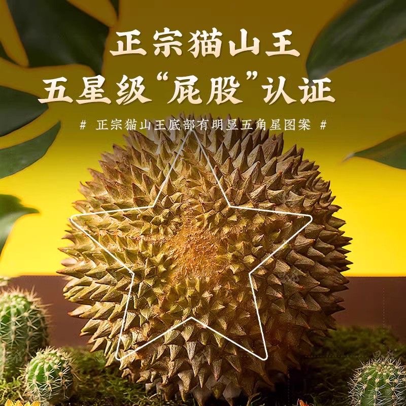 【2号称上果】猫山王榴莲马来西亚进口液氮冷冻当季新果