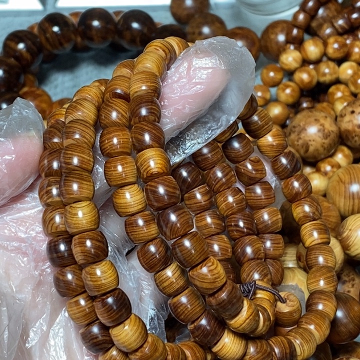 三***部柏木（崖柏）太行崖柏桶珠7×9×108干黑油虎皮纹