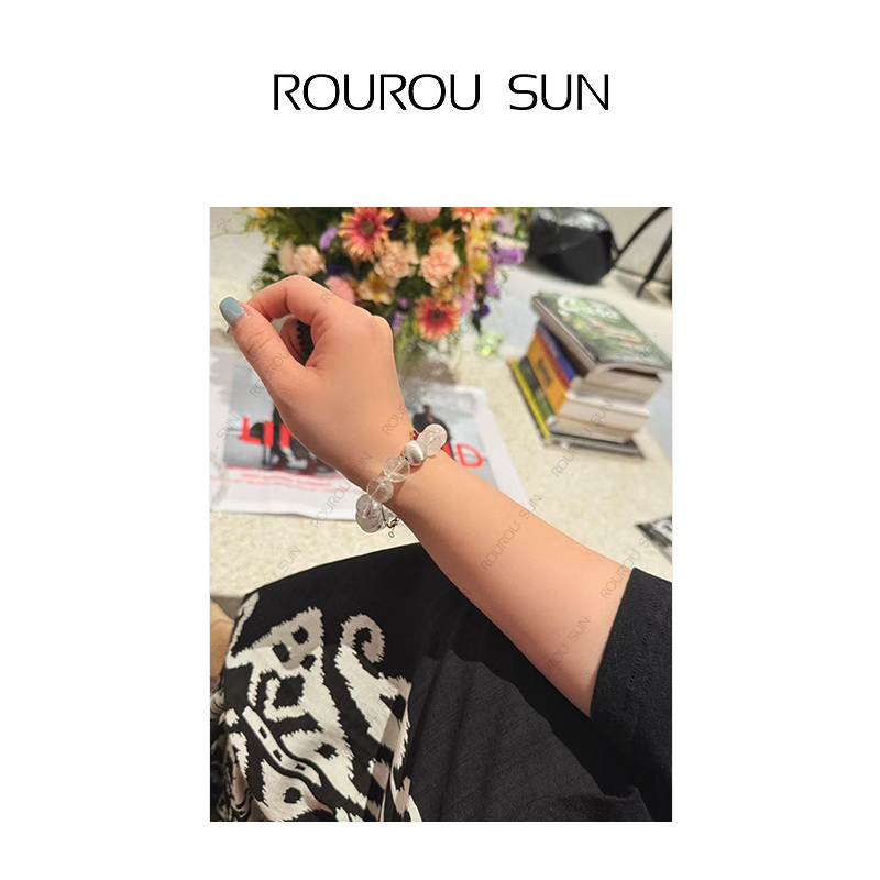 27603白水晶手链爆花晶手链晶彩白水晶单圈手串女款