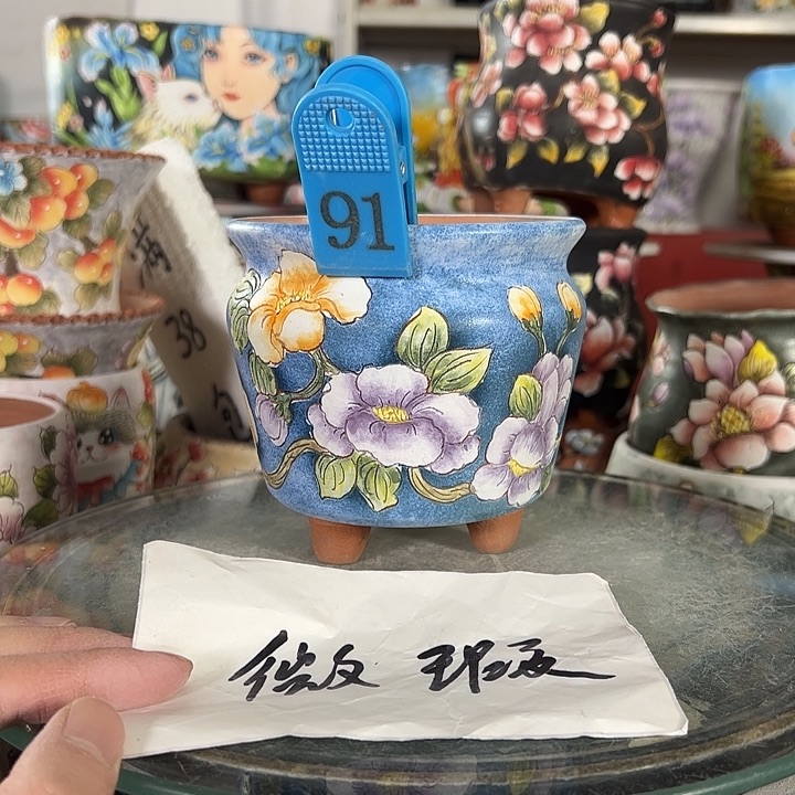 满38包邮 景德镇幸运花盆