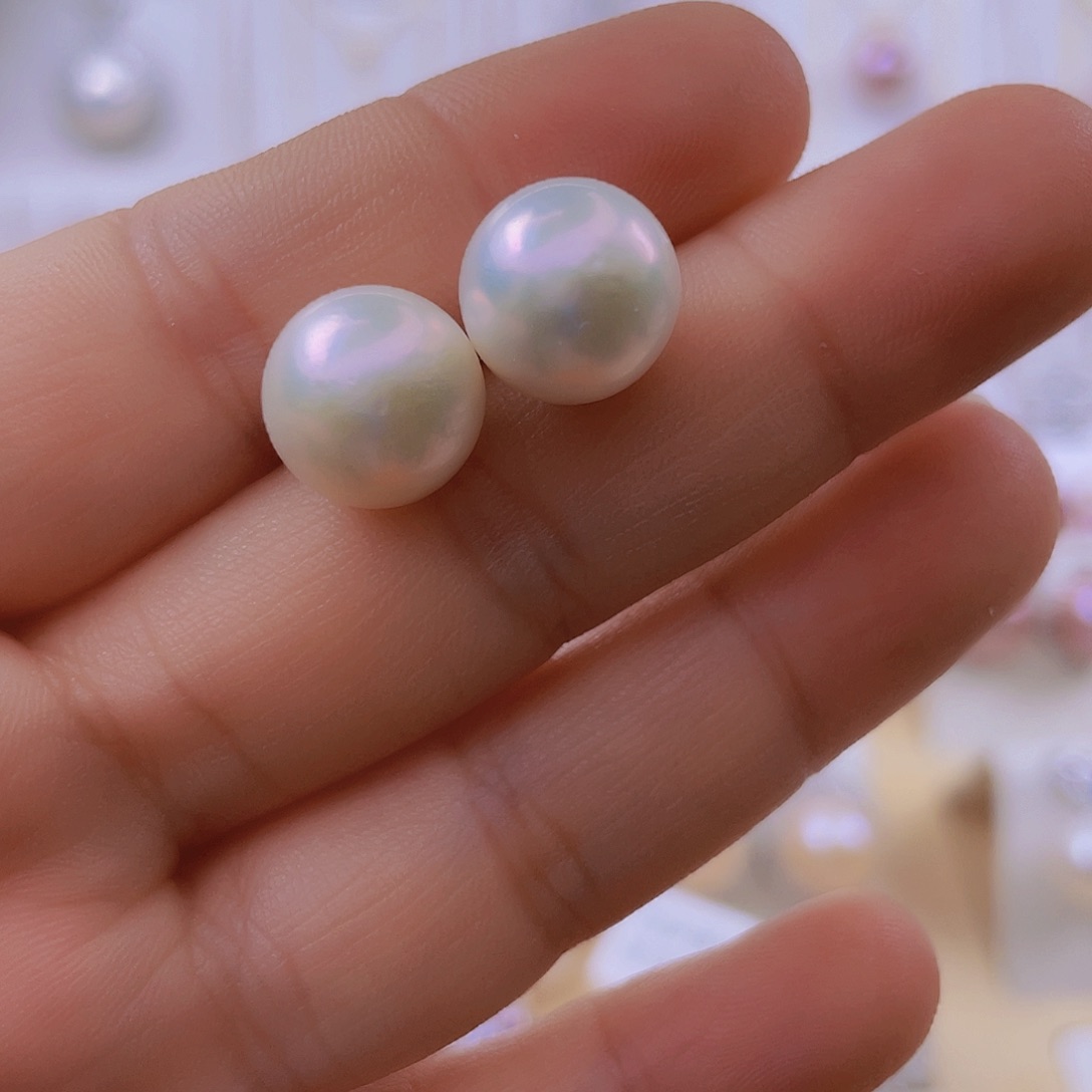 银S925镶嵌耳饰淡水珍珠