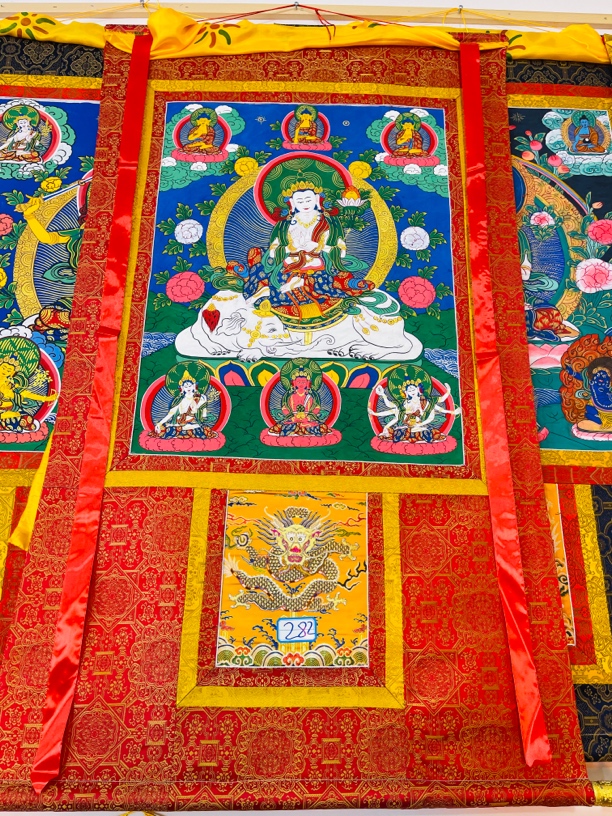热贡精品唐卡普贤菩萨手绘282
