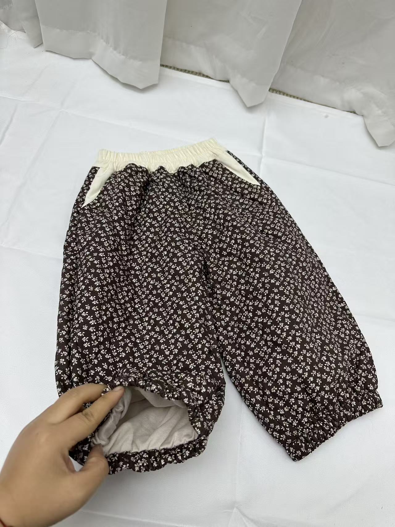 绗薄薄棉带内衬裤子