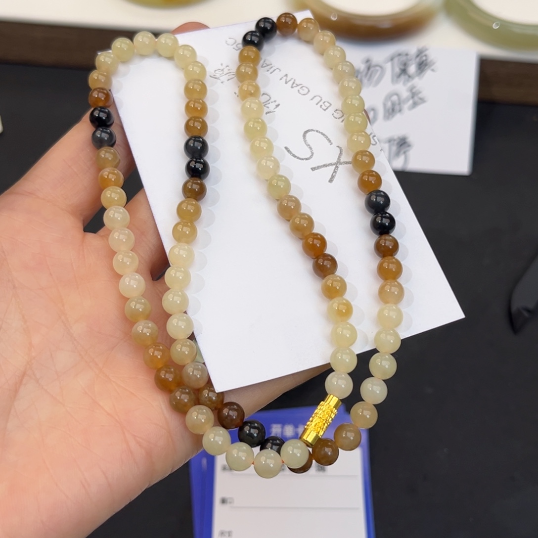 和田玉未镶嵌手镯卡6楼兰三色锁骨链拍一发一