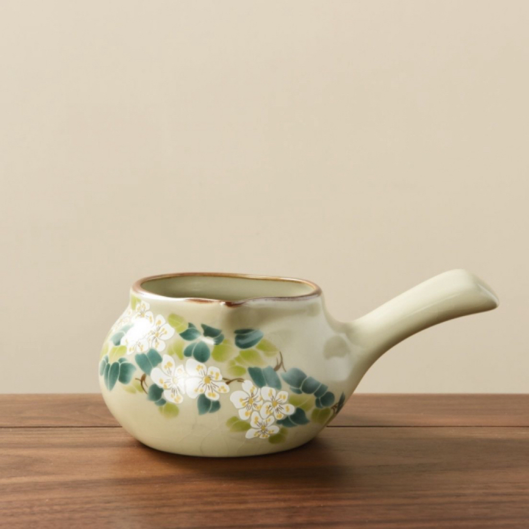 山茶花侧把公道杯汝窑陶瓷公道杯茶道零配家用分茶匀杯茶具