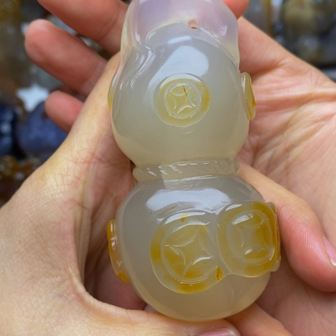 玛瑙/玉髓手把件未镶嵌