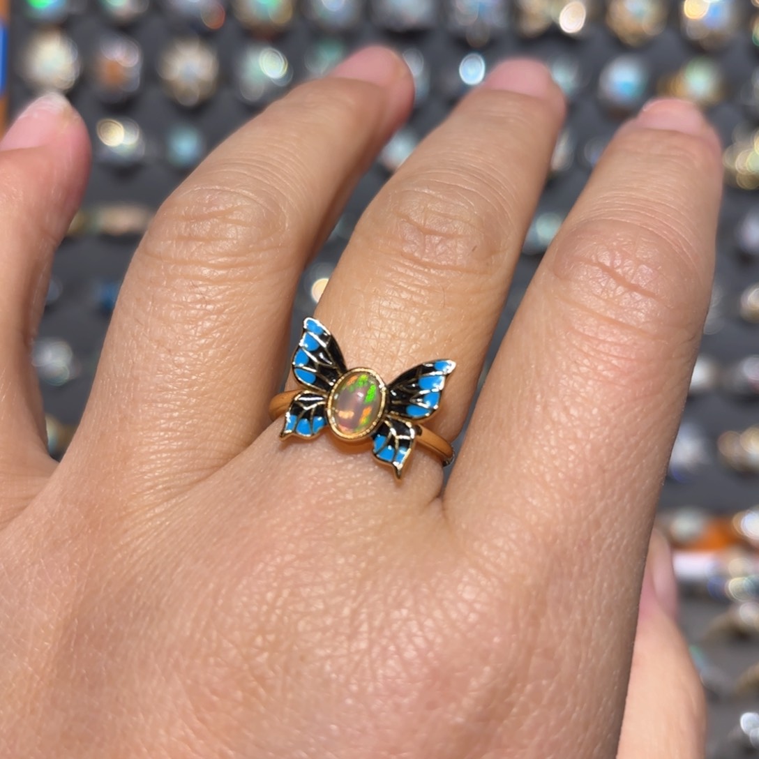 海蓝宝石戒圈银S925镶嵌