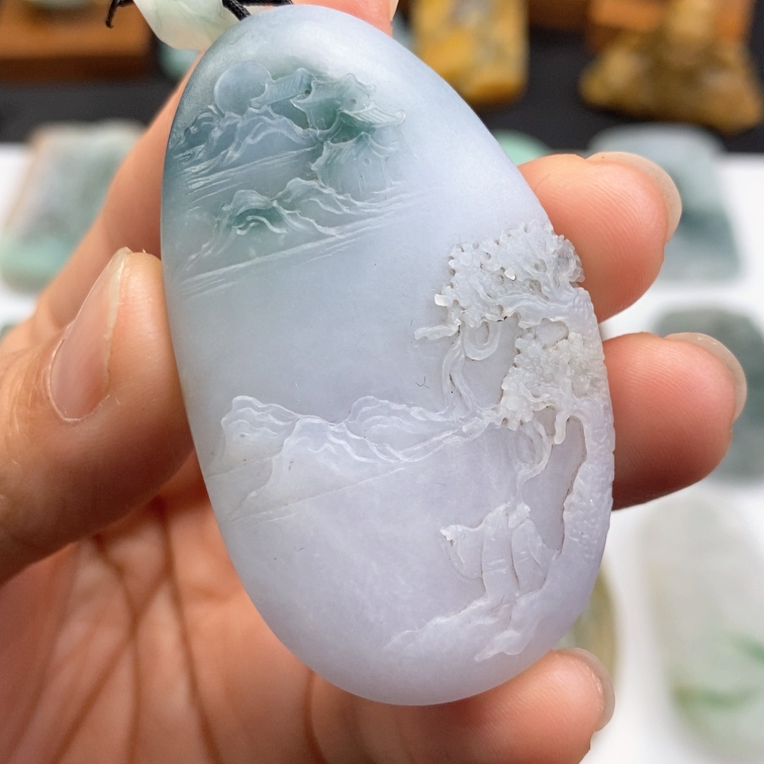 定制翡翠未镶嵌山水